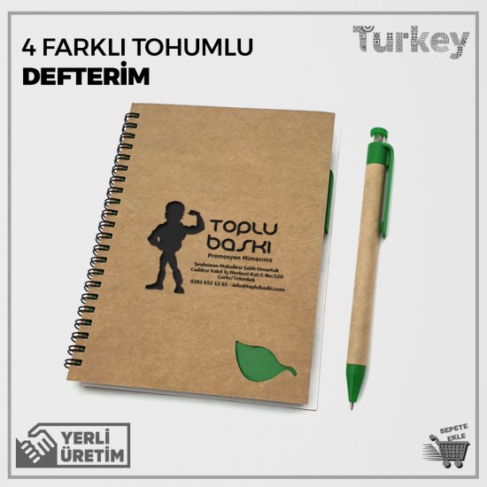 4 Farklı Tohumlu Defterim Nihan Hanım Sipariş 100 Adet